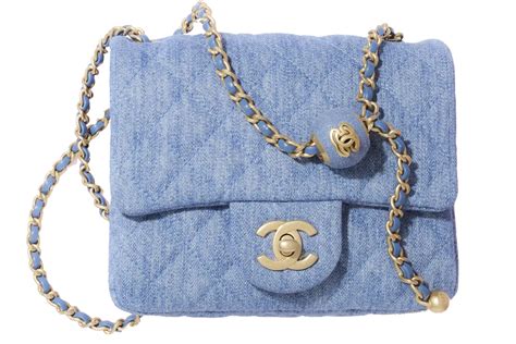 chanel mini flap bag denim blue